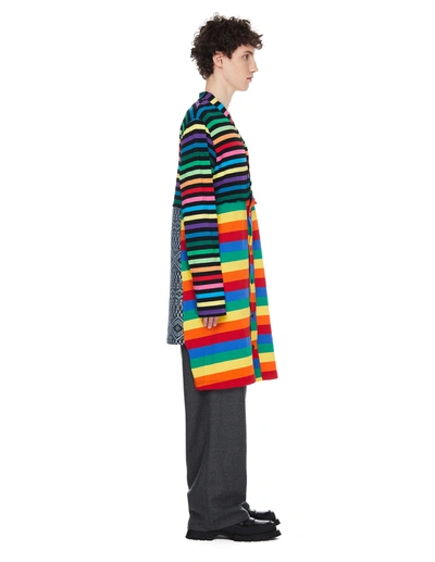Shop Comme Des Garçons Homme Deux Asymmetric Striped Cardigan In Multicolor