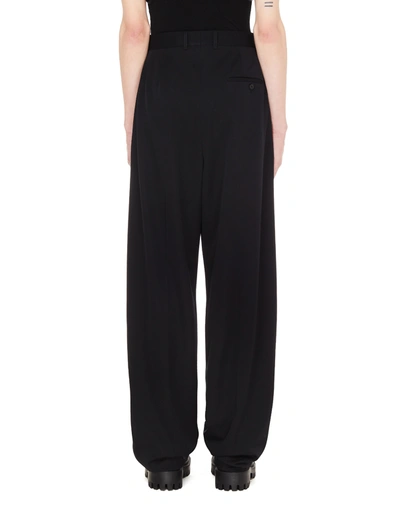 Shop Balenciaga Black Wool Straight Trousers