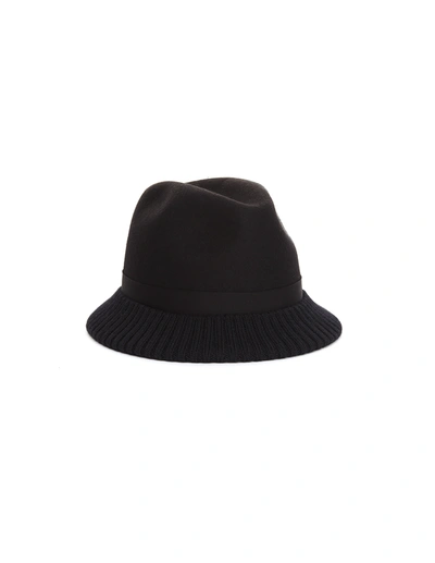 Shop Yohji Yamamoto Black Hat With Paint Marks