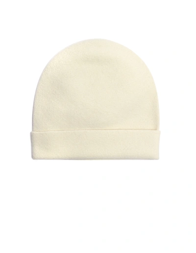 Y's Oversize Cream Beanie In White