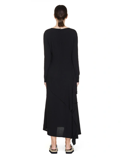 Shop Yohji Yamamoto Dress With Asymmetric Hem In Black