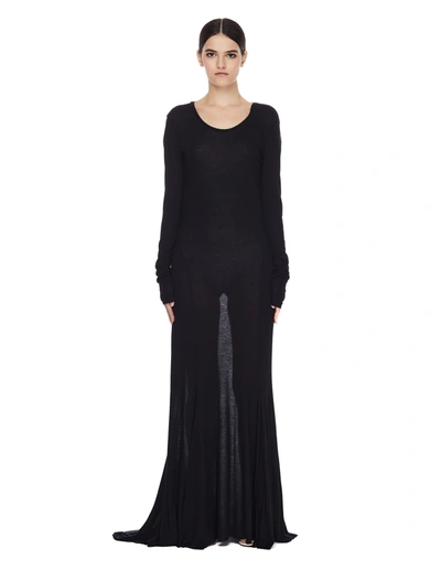 Shop Ann Demeulemeester Black Viscose Dress