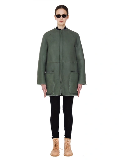 Shop Y's Green Shearling Coat