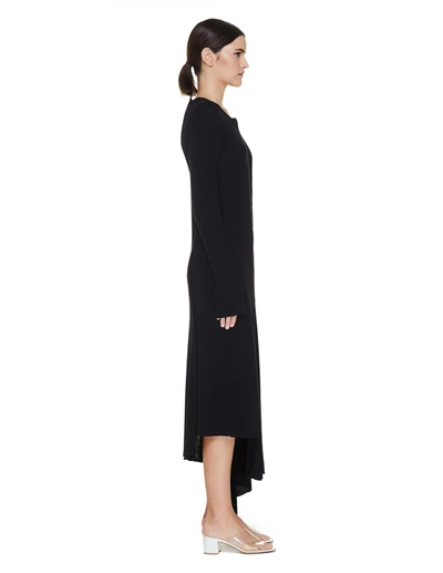 Shop Yohji Yamamoto Black Wool Dress