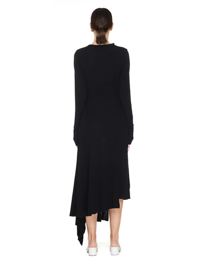 Shop Yohji Yamamoto Black Wool Dress