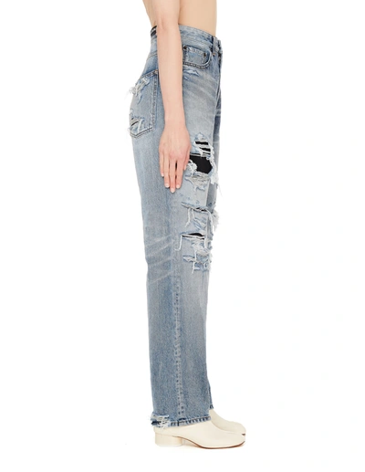 Shop Balenciaga Blue Distressed Jeans