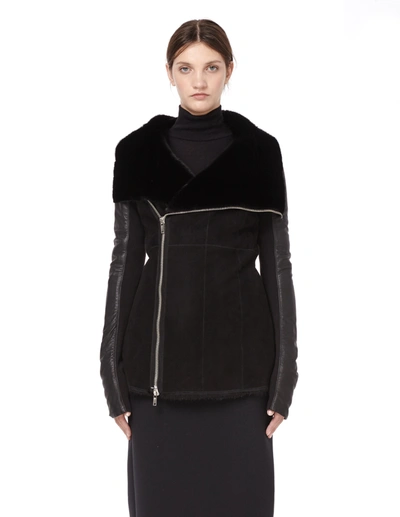 Shop Hun Rick Owens Mink Fur Reversible Jacket In Black