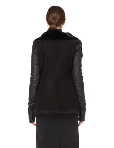 Shop Hun Rick Owens Mink Fur Reversible Jacket In Black