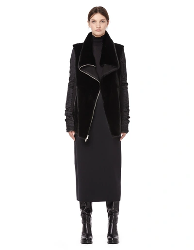 Hun Rick Owens Mink Fur Reversible Jacket In Black