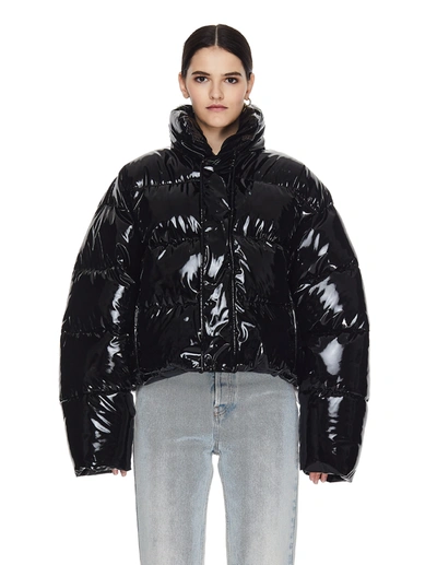 bereiken prioriteit grafisch Balenciaga Black Shiny Cropped Puffer Jacket | ModeSens