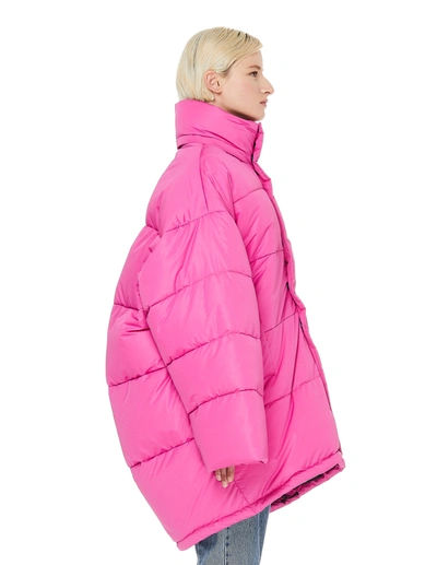 Shop Balenciaga Pink Oversize Puffer