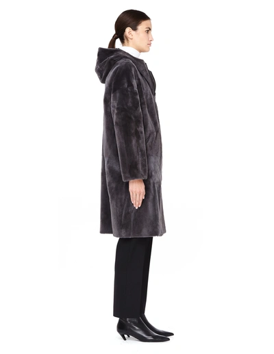 32 Paradis Alpes Reversible Mink Fur Coat In Grey