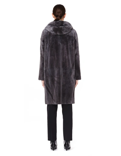 32 Paradis Alpes Reversible Mink Fur Coat In Grey