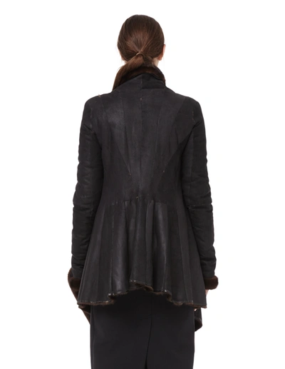 Shop Hun Rick Owens Double-faced Mink Fur Coat In Black