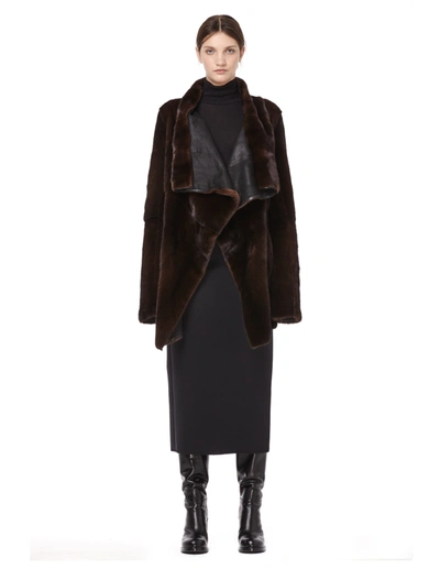 Shop Hun Rick Owens Double-faced Mink Fur Coat In Black