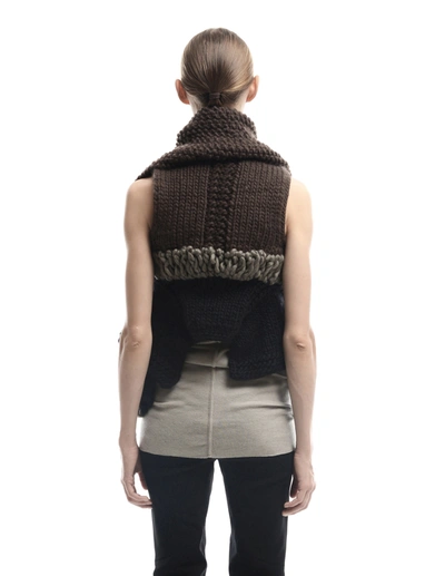 Shop Hun Rick Owens Wool Knitted Vest In Brown