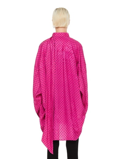 Shop Balenciaga Pink Polka Dot Shirt