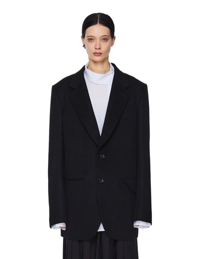 Shop Junya Watanabe Wool Oversize Jacket In Black