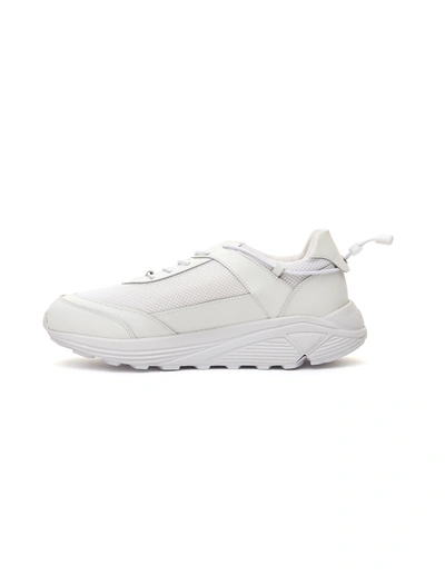 Shop Comme Des Garçons Homme Deux White Leather Vibram Sole Sneakers