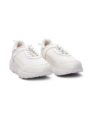 Shop Comme Des Garçons Homme Deux White Leather Vibram Sole Sneakers