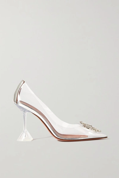 Amina Muaddi Begum Crystal-embellished Pvc Pumps In Clear