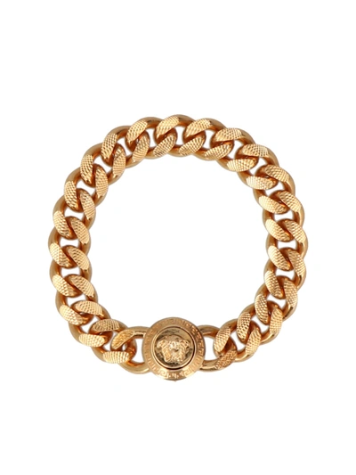 Shop Versace Medusa Bracelet In Gold Color