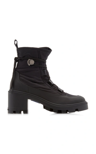 Shop Moncler Women's Cheryne Leather Lug-sole Boots In Black