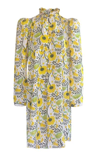 Shop Alix Of Bohemia Women's Laura Sunflower-printed Cotton Mini Shirt Dress In Floral