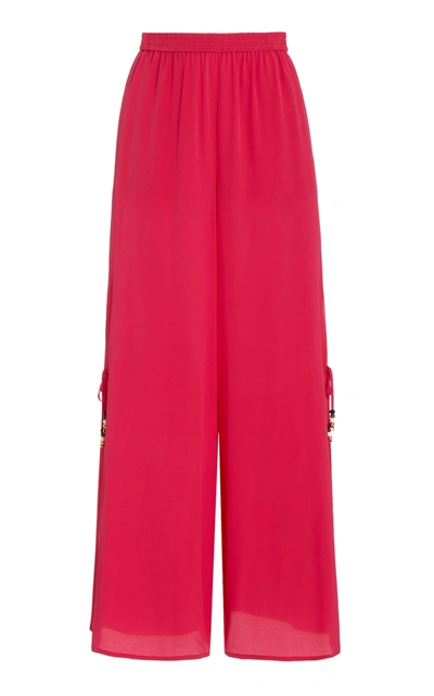Shop Max Mara Women's Boheme High-rise Wide-leg Silk Pants In Pink,neutral