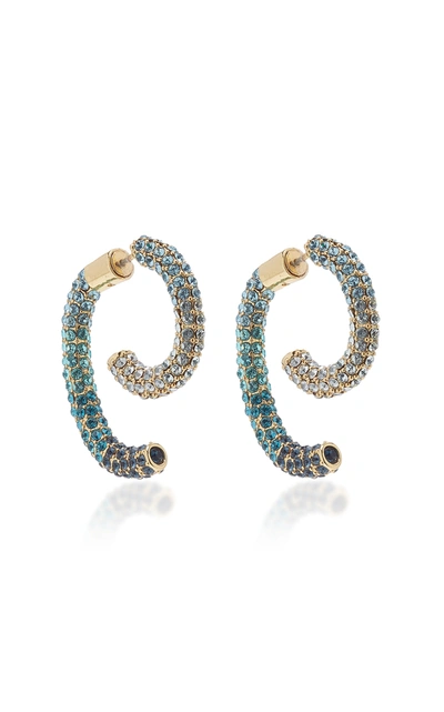 Shop Demarson Women's Luna Convertible 12k Gold-plated Crystal Earring Set In Pink,blue