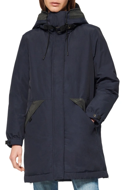 Shop Andrew Marc Riverton Reflective Down Utility Jacket In Navy