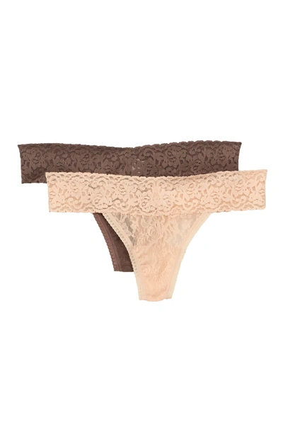 Shop Felina Lace Thong In Bare/mink