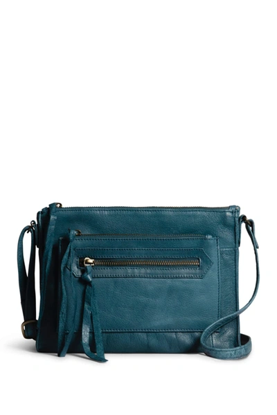 Shop Day & Mood Anni Multi Zip Leather Crossbody Bag In Legion Blue