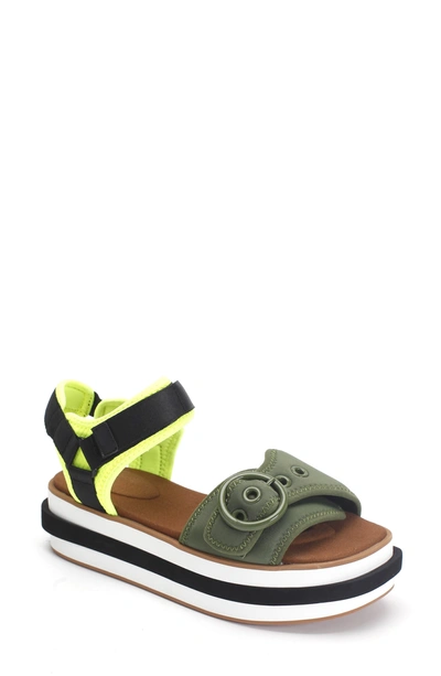 Shop Kate Spade Cozumel Platform Sandal In Neon Yellow/ Seaweed Fabric