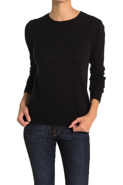 Shop 525 America Cashmere Crew Neck Pullover Sweater In Black