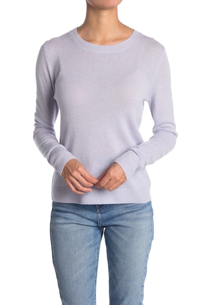 Shop 525 America Cashmere Crew Neck Pullover Sweater In Lt Chk Blu