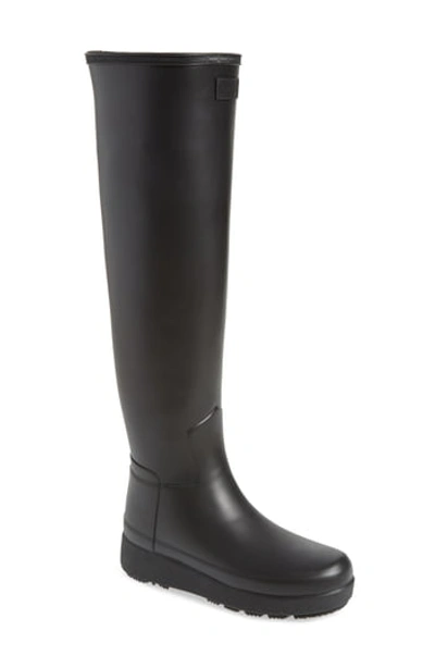 Shop Hunter Refined Creeper Over The Knee Rain Boot In Black