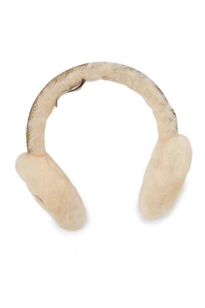 Shop Ugg Genuine Shearling Wired Ear Muffs In Metallic Chestnut