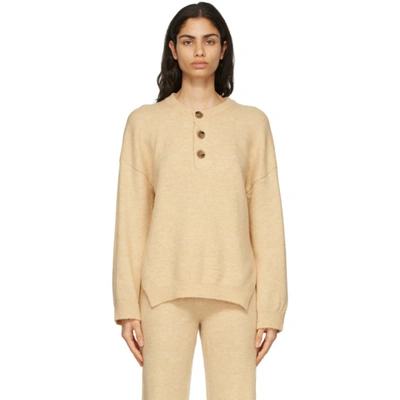 Shop Nanushka Beige Lamee Sweater In Creme