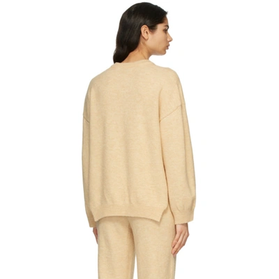 Shop Nanushka Beige Lamee Sweater In Creme