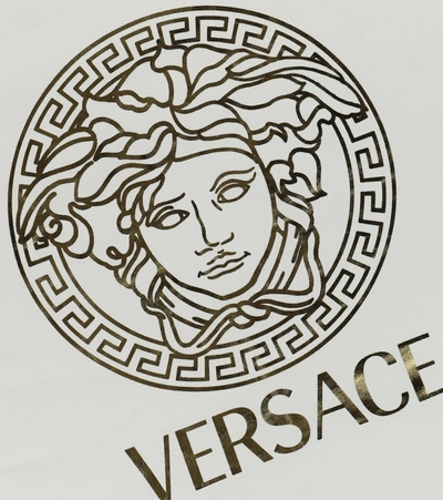 Shop Versace Baby Medusa Bunting Bag In White