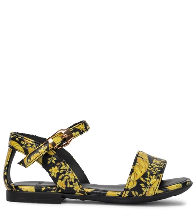 Shop Versace Baby Barocco Sandals In Black