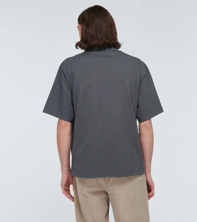 Shop Acne Studios Cotton Logo T-shirt In Slate Grey
