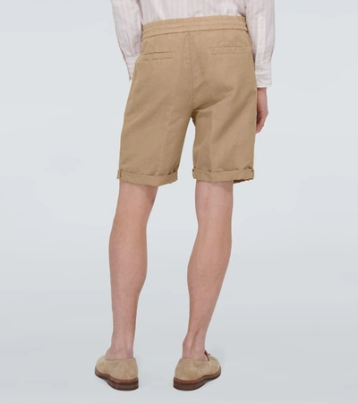 Shop Brunello Cucinelli Linen-blend Bermuda Shorts In Beige