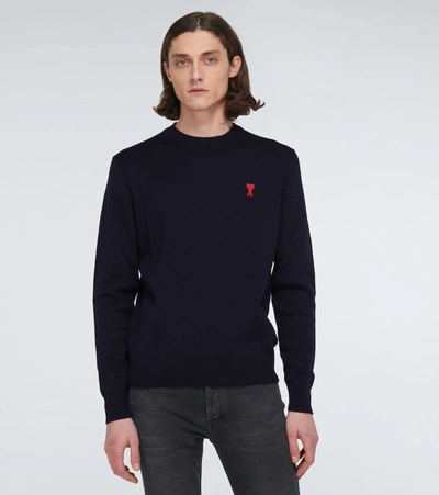 Shop Ami Alexandre Mattiussi Ami De Coeur Sweater In Blue