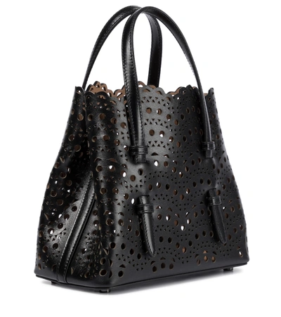 Shop Alaïa Le Mina 20 Vienne Wave Leather Tote Bag In Noir