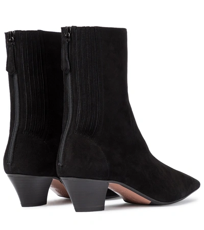 Shop Aquazzura Saint Honoré 45 Suede Ankle Boots In Black