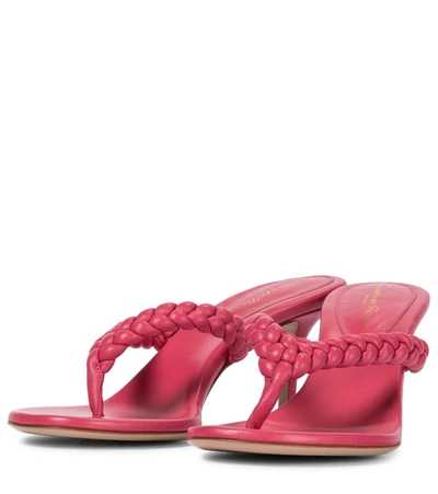 Shop Gianvito Rossi Tropea 70 Leather Thong Sandals In Pink
