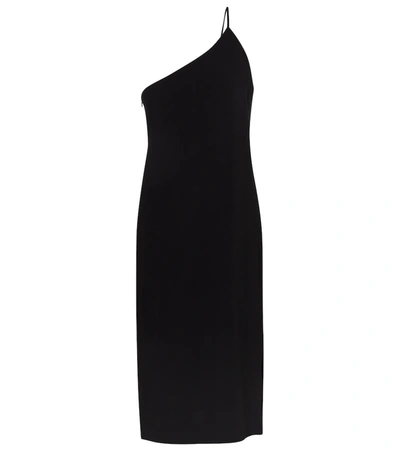 Shop Acne Studios One-shoulder Crêpe Midi Dress In Black