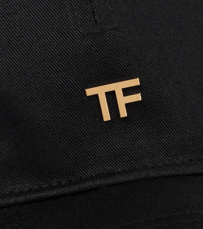 Shop Tom Ford Tf Canvas Baseball Hat In Black
